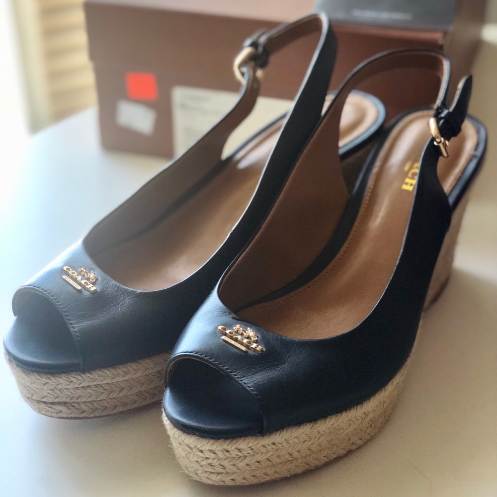 New Coach Wedge Sandal Navy blue